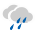 Icono de muy nuboso con lluvia