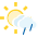 Icono de intervalos nubosos con lluvia escasa
