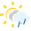 nuboso con lluvia escasa Icono de nuboso con lluvia escasa