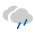 Icono de muy nuboso con lluvia escasa
