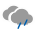 cubierto con lluvia escasa Icono de cubierto con lluvia escasa